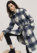 Check coat made of pure organic merino wool
