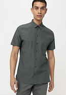 Regular fit short-sleeved shirt made from organic cotton with hemp and yak