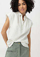 Sleeveless blouse made from organic cotton with linen